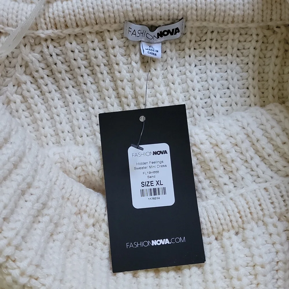 Fashion Nova, cream, knit sweater, XL, NWT - Picture 2 of 5